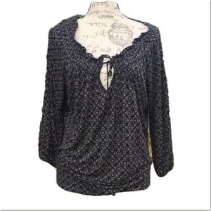 Joie rayon geometric print Top Black size Large